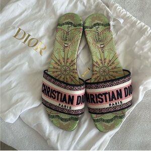 Christian Dior Pink, Green DWay slides